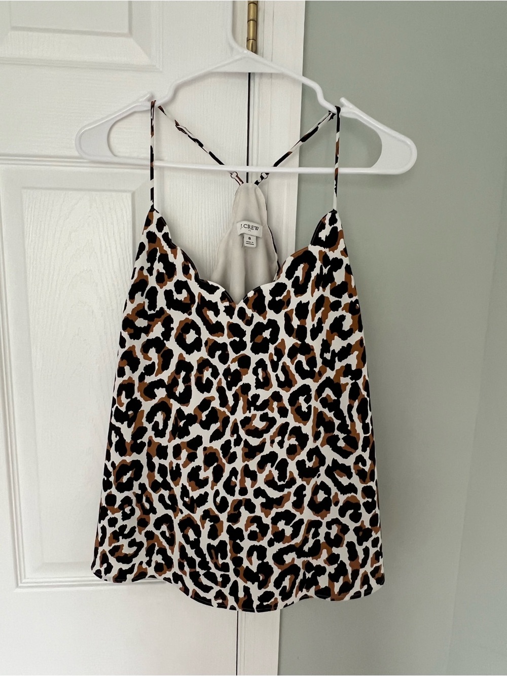 J. Crew Leopard Print Spaghetti Strap Cami - Brown/Black/White